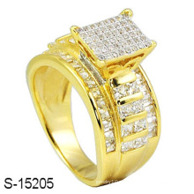 Anillo de plata de la joyería plateada oro 14k